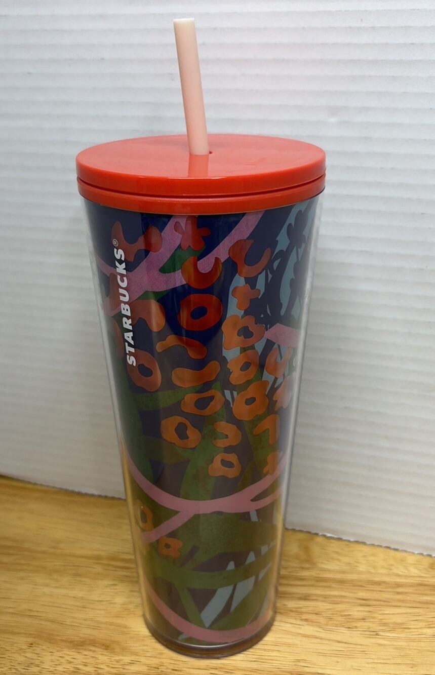 Starbucks Summer 2021 Acrylic Jungle Leopard 24 oz Cold Cup Venti Tumbler